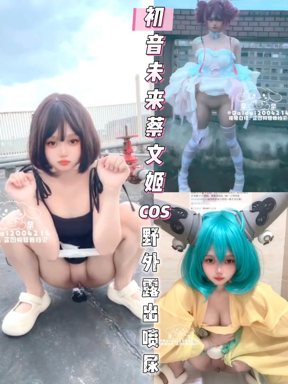 初音未来蔡文姬cos野外露出喷尿