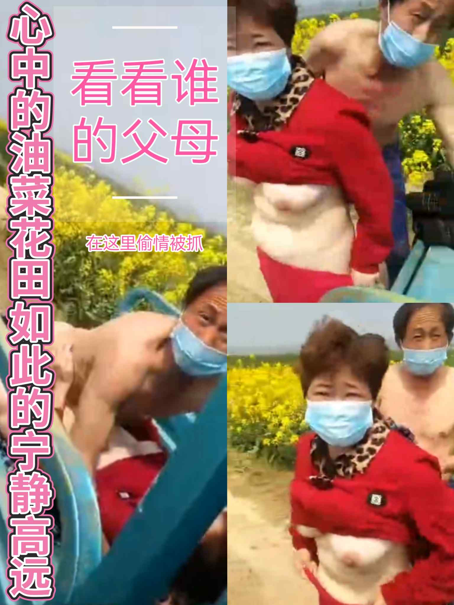 油菜田的偷情男女被路人呵斥。