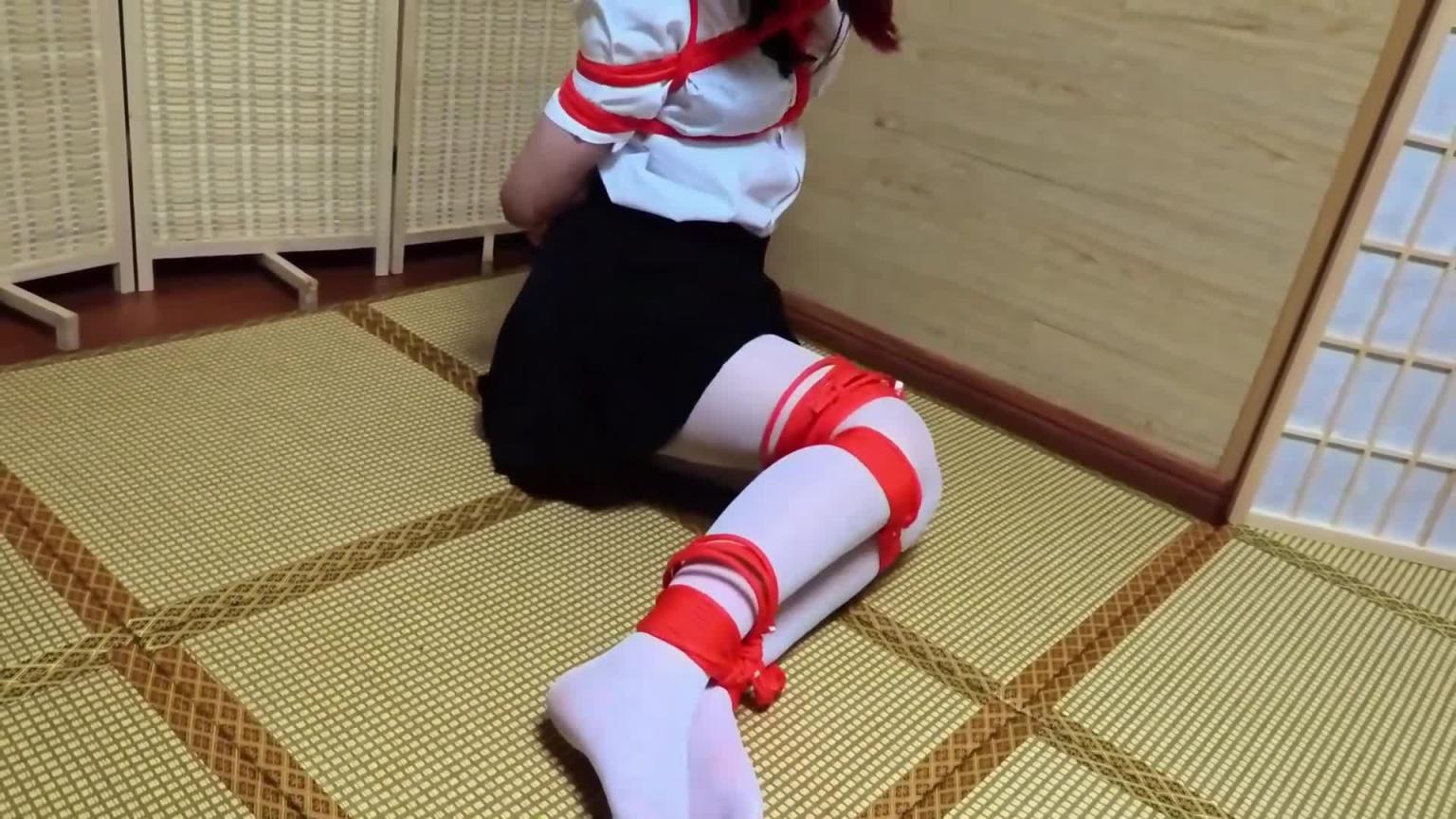 【渎竺】【川川】JK装！红色尼龙绳绑法cos原神旅行者！最后可否脱缚呢？ 预览截图 7
