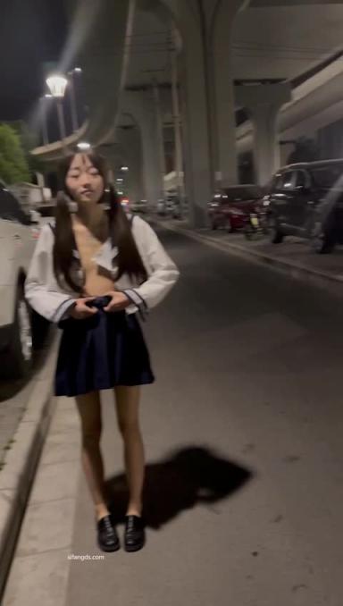 野外露出娇小可人双马尾制服妹 预览截图 4