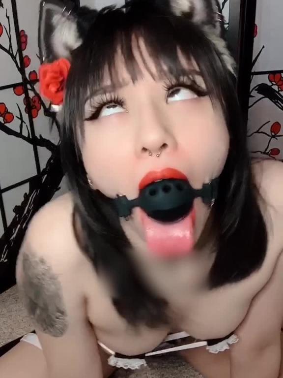 性感猫耳女仆被嘴塞支配的狂热#puppiloli 预览截图 10