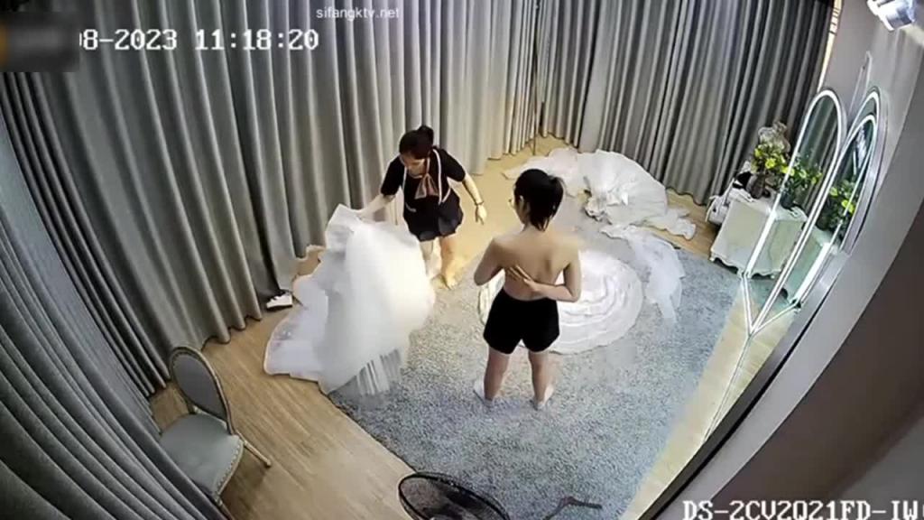 【婚纱店泄密】2023年黑客破解某婚纱店试衣间 新娘试穿婚纱全过程 预览截图 2
