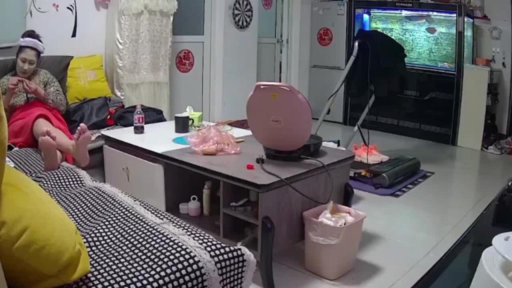 黑客家庭摄像头破解-年轻夫妻客厅生活日常 预览截图 4