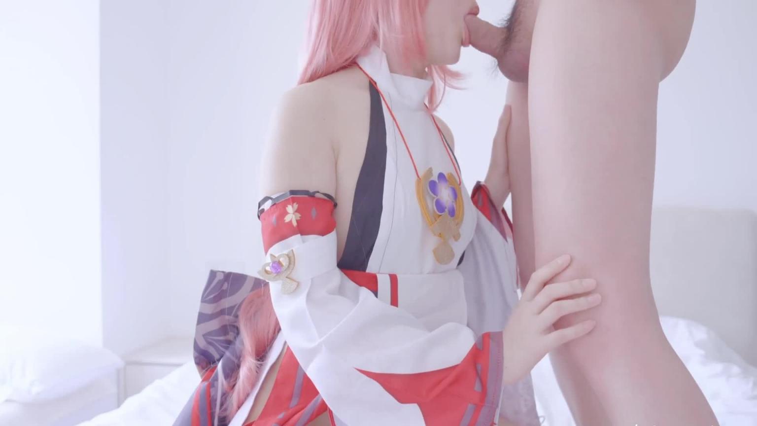 〖米胡桃〗原神cosplay《八重神子:仙狐宫司异闻录》宫司大人终究是露出了她的狐狸尾巴 预览截图 5