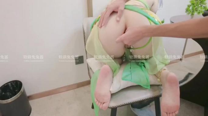 软萌兔兔酱纳西妲cos，花式玩肛塞屁眼 预览截图 5