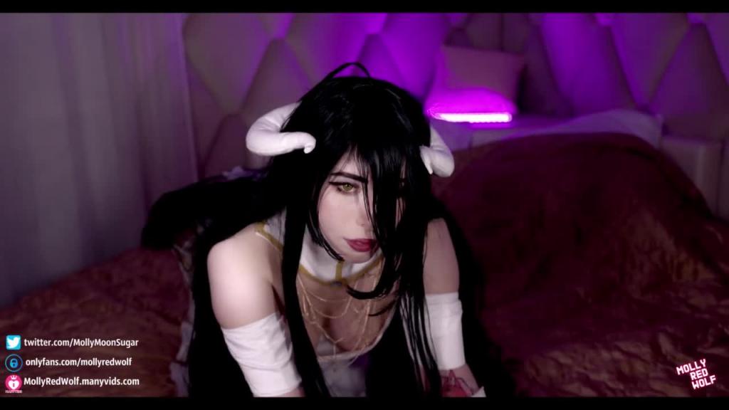 [MollyRedWolf]Overlord雅儿贝德cosplay白丝白虎雅儿贝德大战骨王 预览截图 1