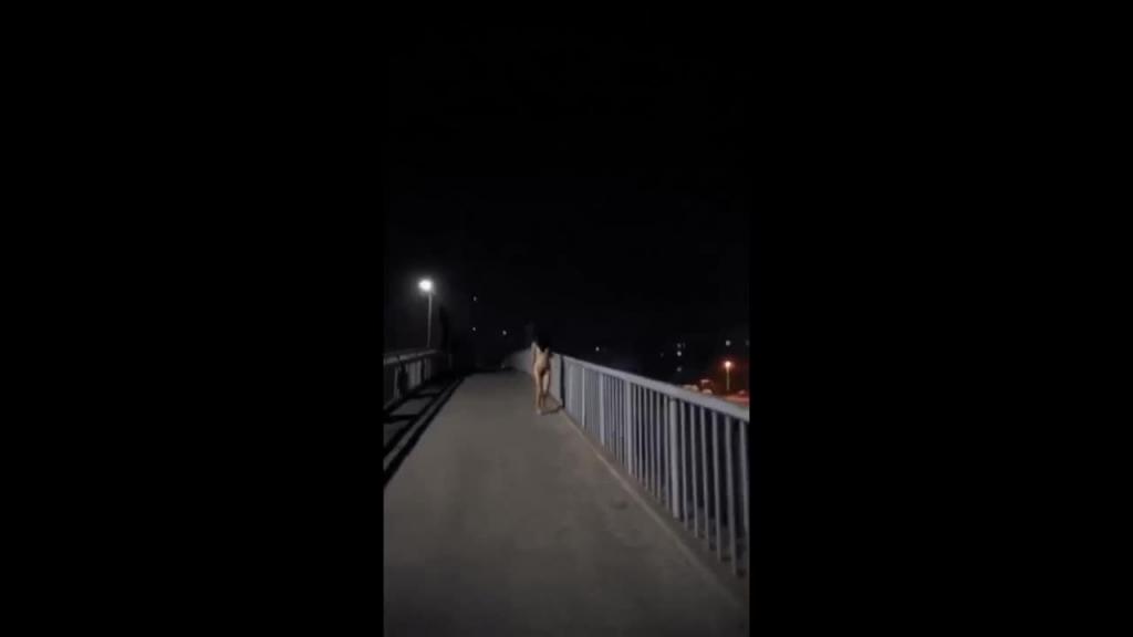 户外解锁新视觉户外露出天花板美女行走在都市夜慕中 预览截图 10