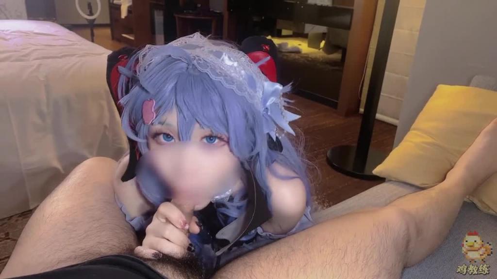 【鸡教练】原神甘雨cos+黑色过膝袜足交 预览截图 10