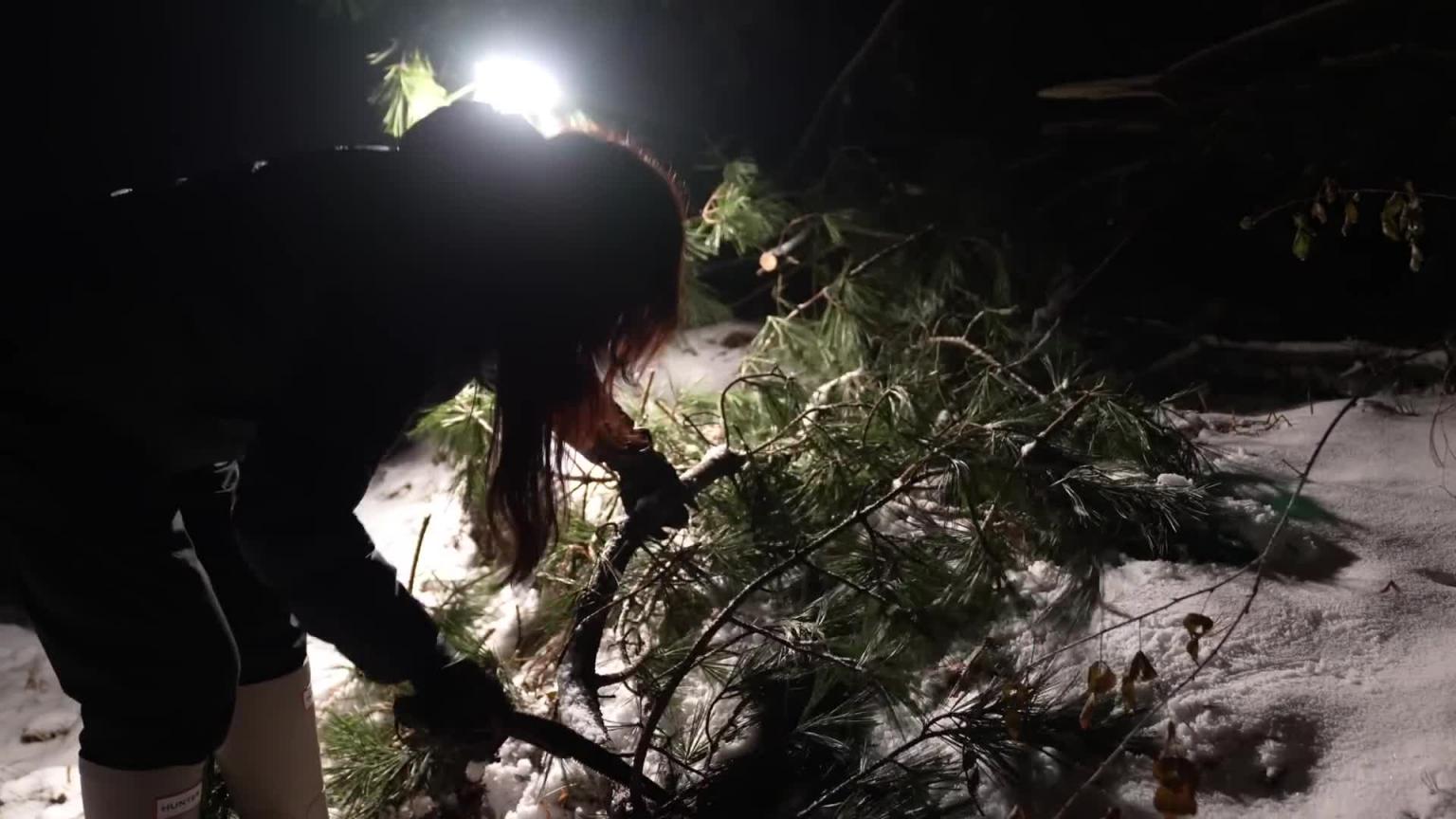 在雪林冰冻小屋的充气帐篷里露营 预览截图 7