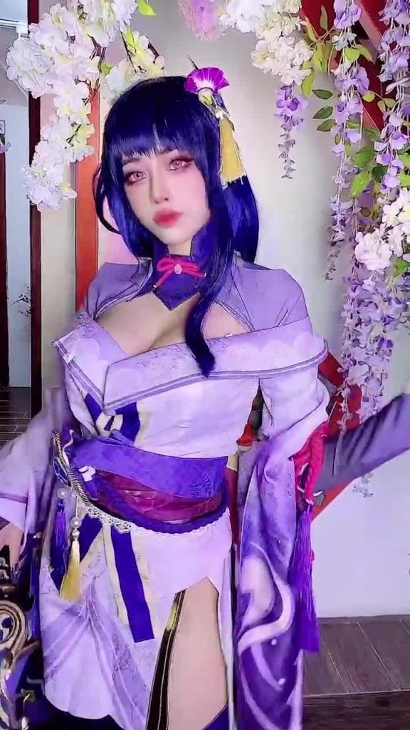 Byoru–RaidenShogun极品爆乳阴部若隐若显#COS 预览截图 2