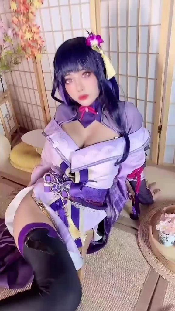 Byoru–RaidenShogun极品爆乳阴部若隐若显#COS 预览截图 4