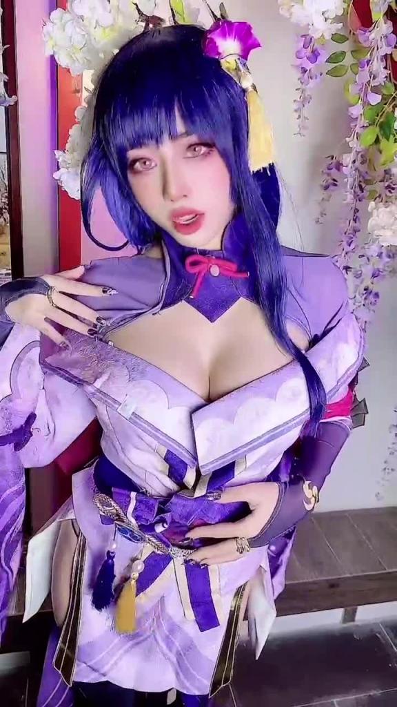 Byoru–RaidenShogun极品爆乳阴部若隐若显#COS 预览截图 3