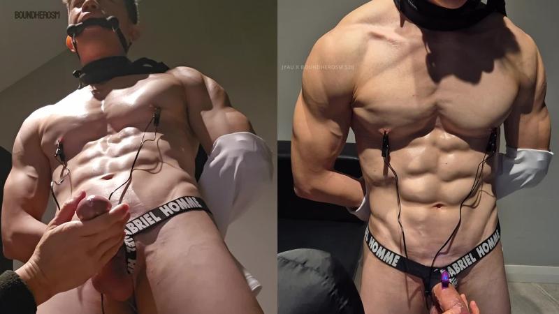 肌肉男Jyau在老板办公室被蹂躏大鸡巴（5/5）