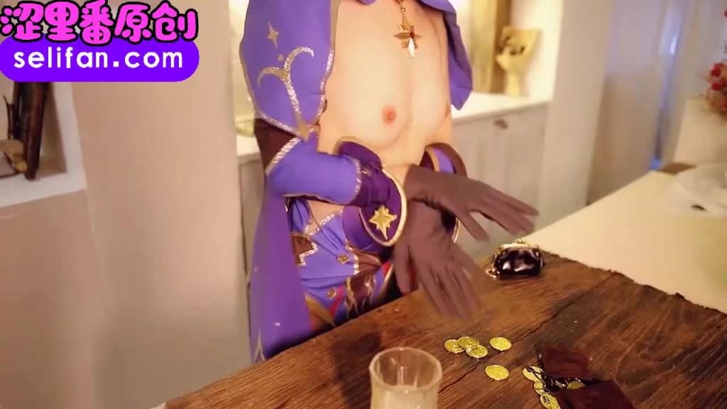 【网红尤物美少女】Cos原神莫娜纸醉金迷踩嫩穴 预览截图 3